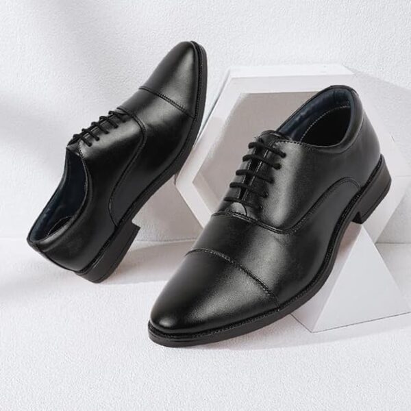 FAUSTO Men's Formal Office Work Lace-Up Derby Shoes - Image 3